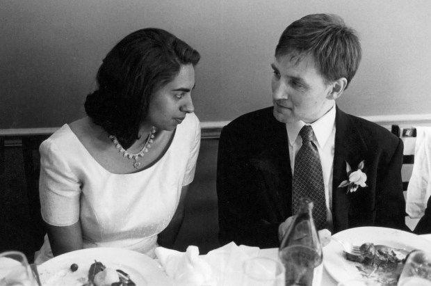 Randy and Asha, wedding reception, 1998